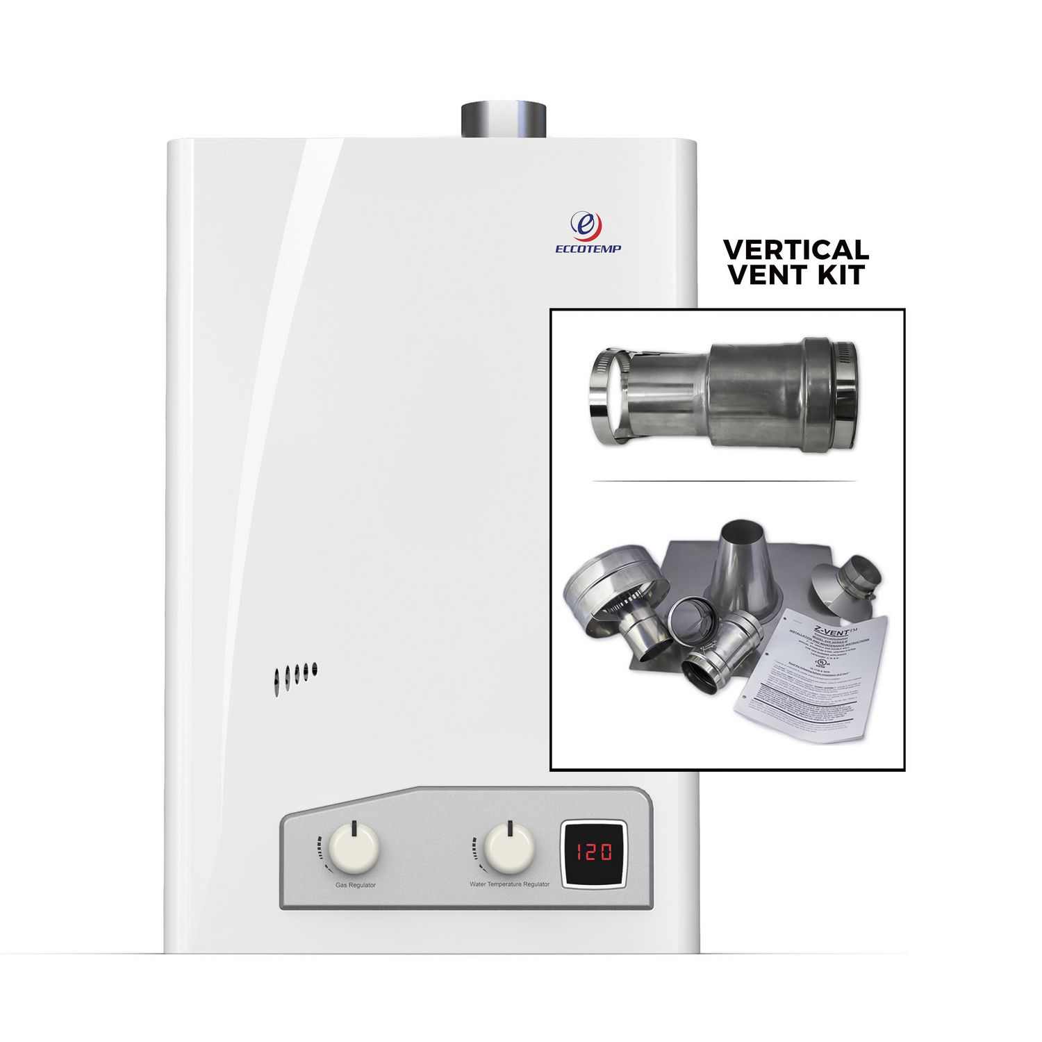 Eccotemp FVI12 Indoor 4.0 GPM Natural Gas Tankless Water Heater ...