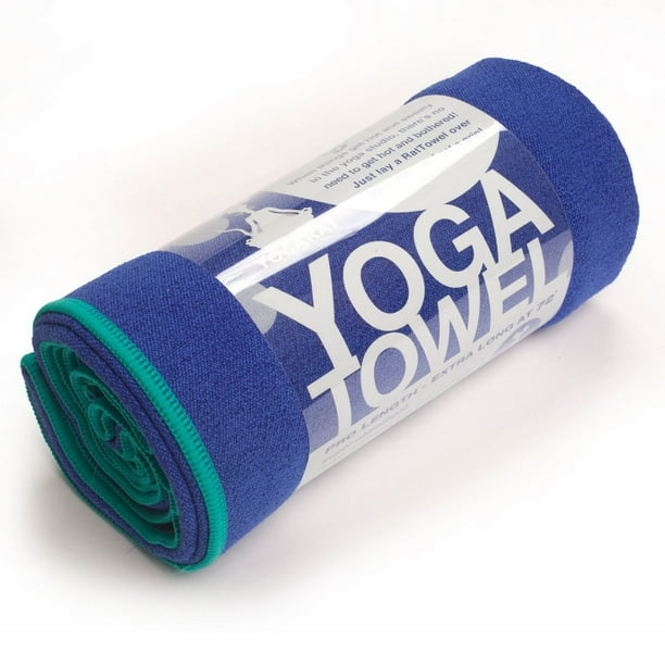 Serviette de yoga en microfibre YogaRat - Indigo/Turquoise