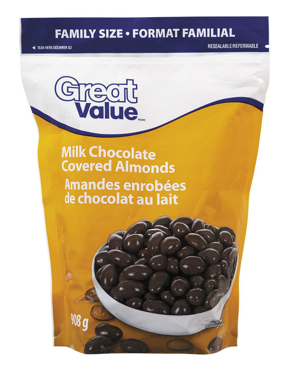 Amandes enrobées de chocolat au lait de Great Value