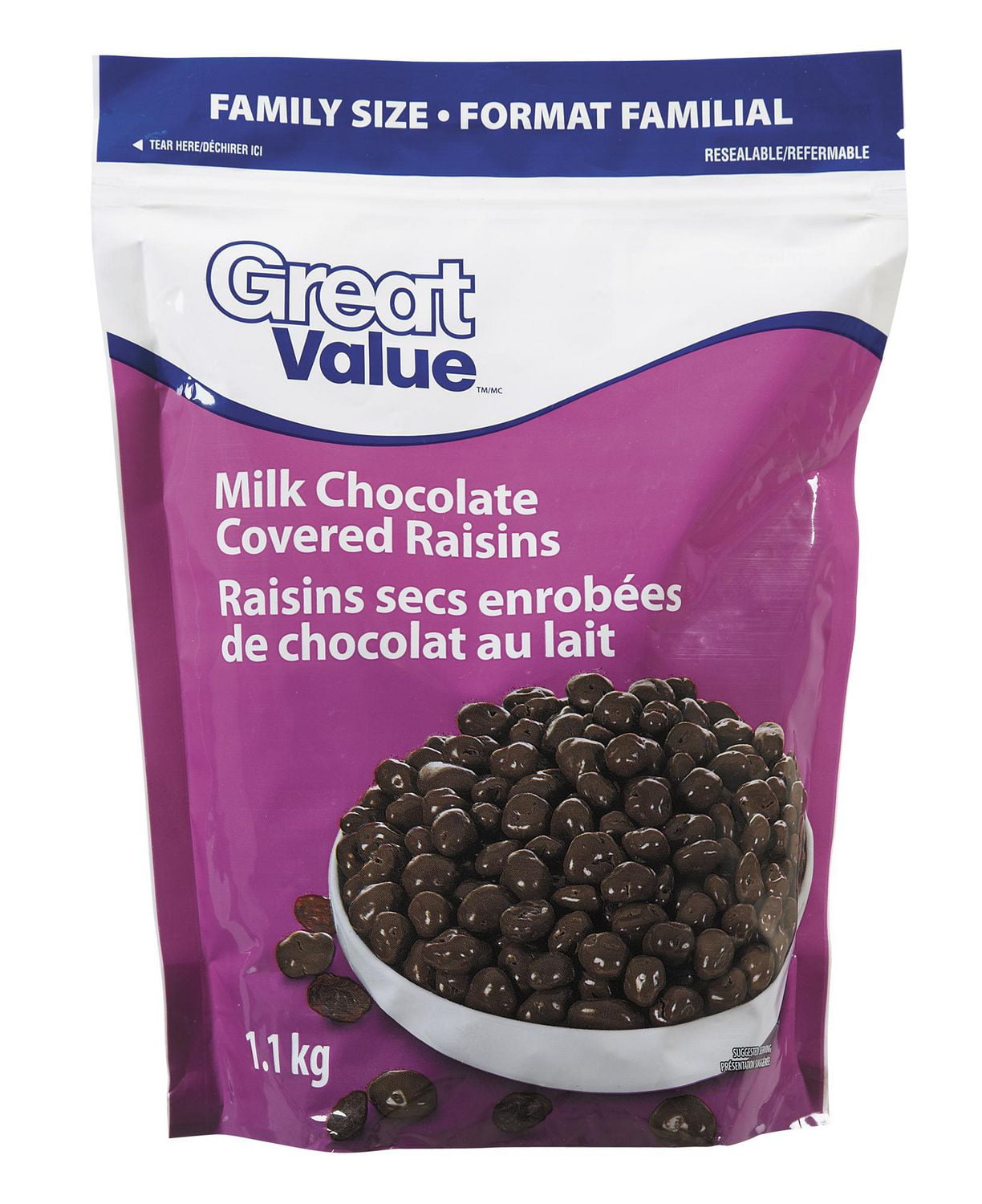 Great Value Milk Chocolate Covered Raisins Walmart Canada