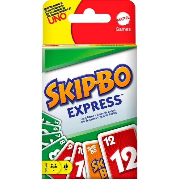 Skip-Bo Express Card Game for Kids, Adults & Family Night, Ages 7Y+