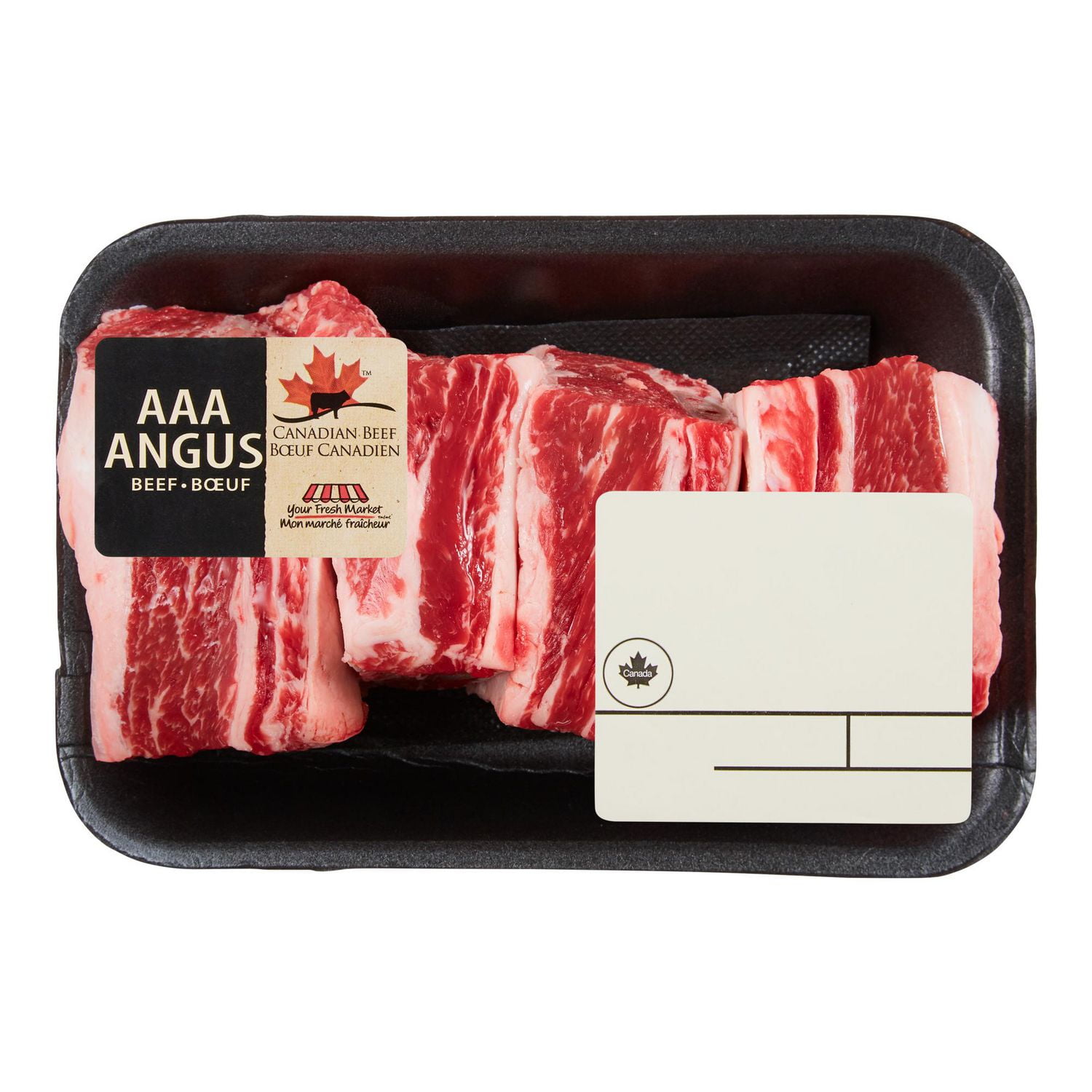 Beef English Style Short Ribs, Your Fresh Market, 4 pieces, AAA Angus Beef, 0.55 - 0.80 KG