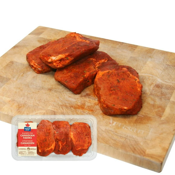 Maple Leaf Boneless Pork Rib Chops With Sweet BBQ Seasoning, 4 chops, 0.65 - 1.05 KG