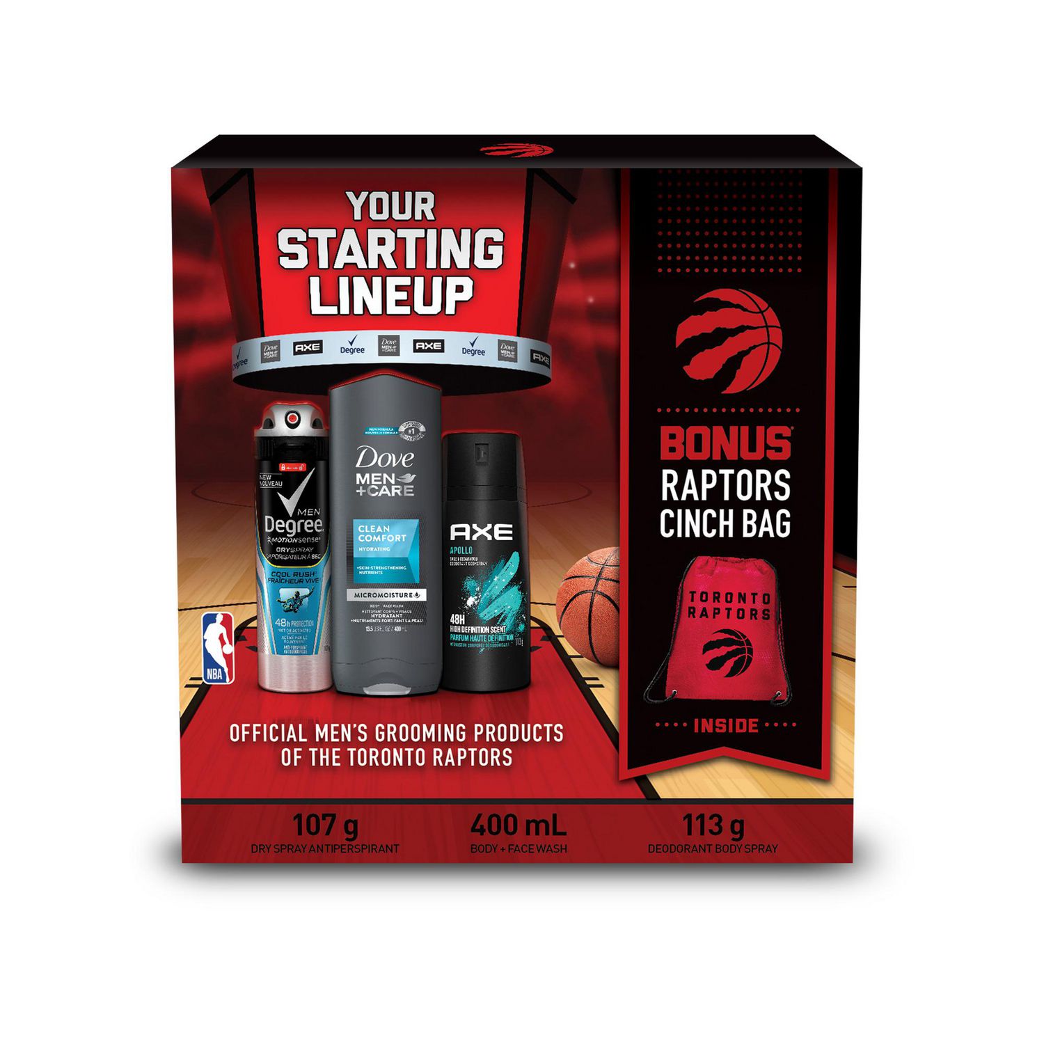 Raptors Axe/Dove Men/Degree Gift Set - Walmart.ca