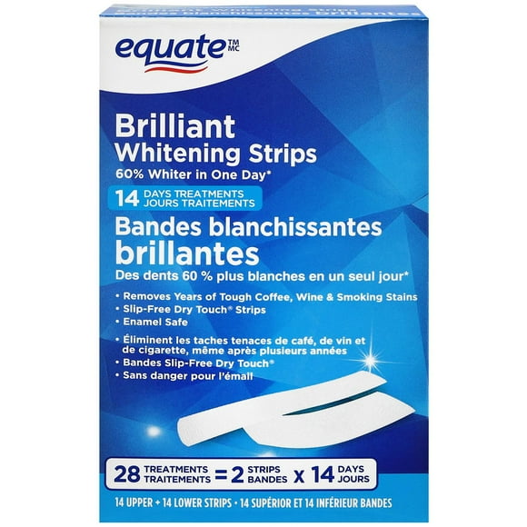 Equate 14 Day Brilliant Whitening Strips, 28 Treatments