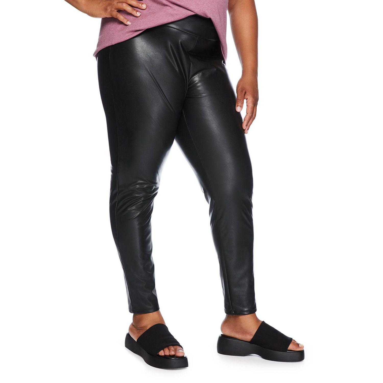 Pleather leggings clearance walmart