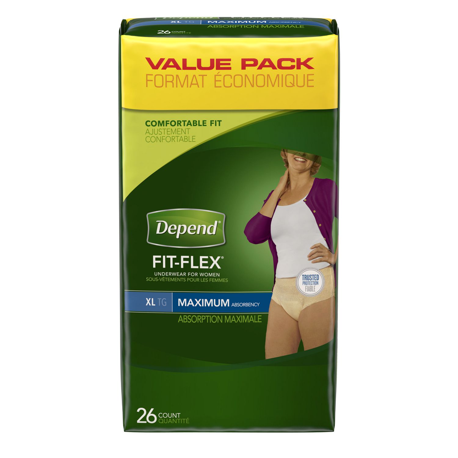 Depend FitFlex Incontinence Underwear for Women, Maximum Absorbency