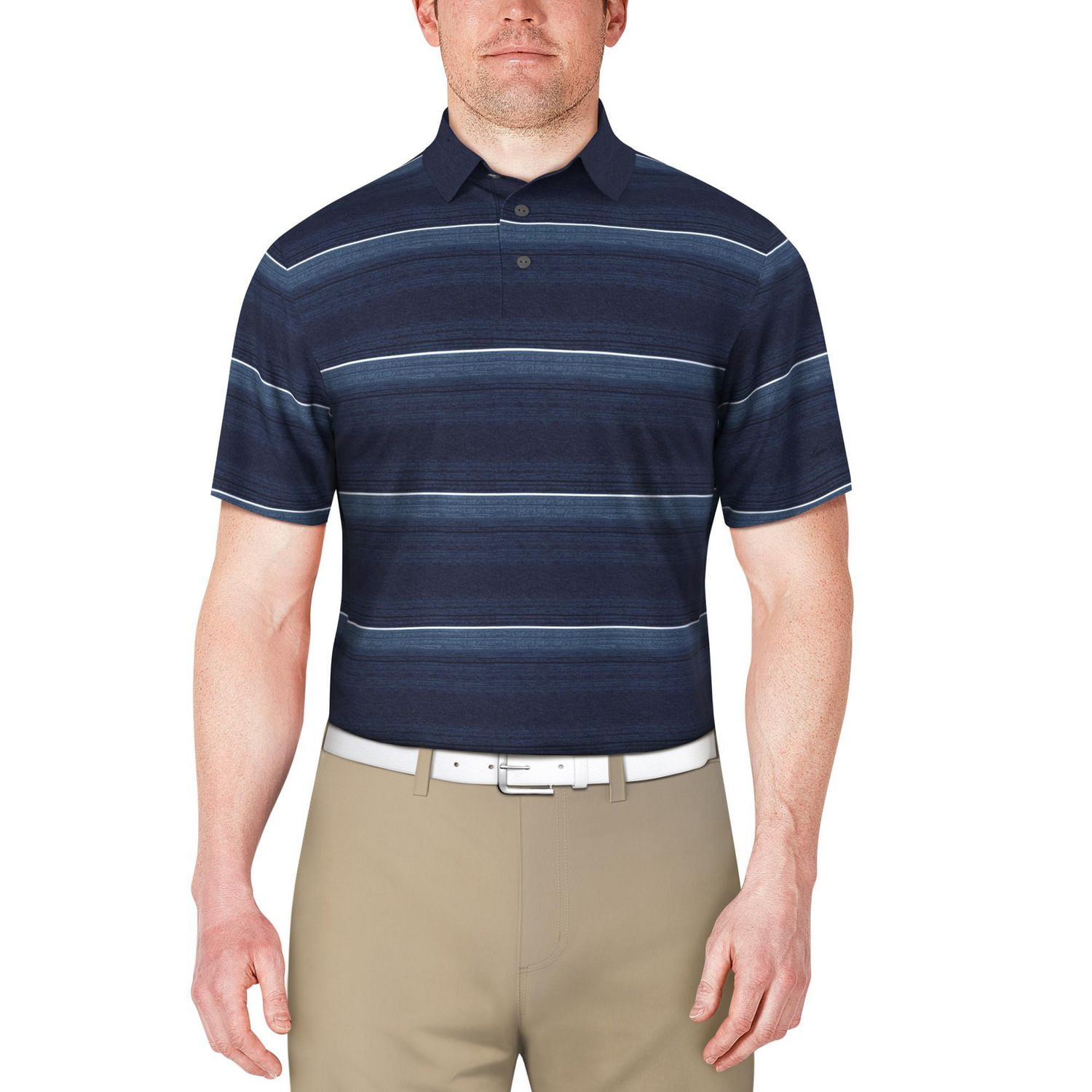 Ben Hogan Men’s Texture Stripe Short Sleeve Golf Polo