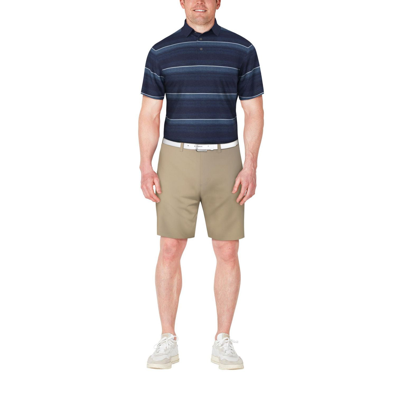 Ben Hogan Men’s Texture Stripe Short Sleeve Golf Polo