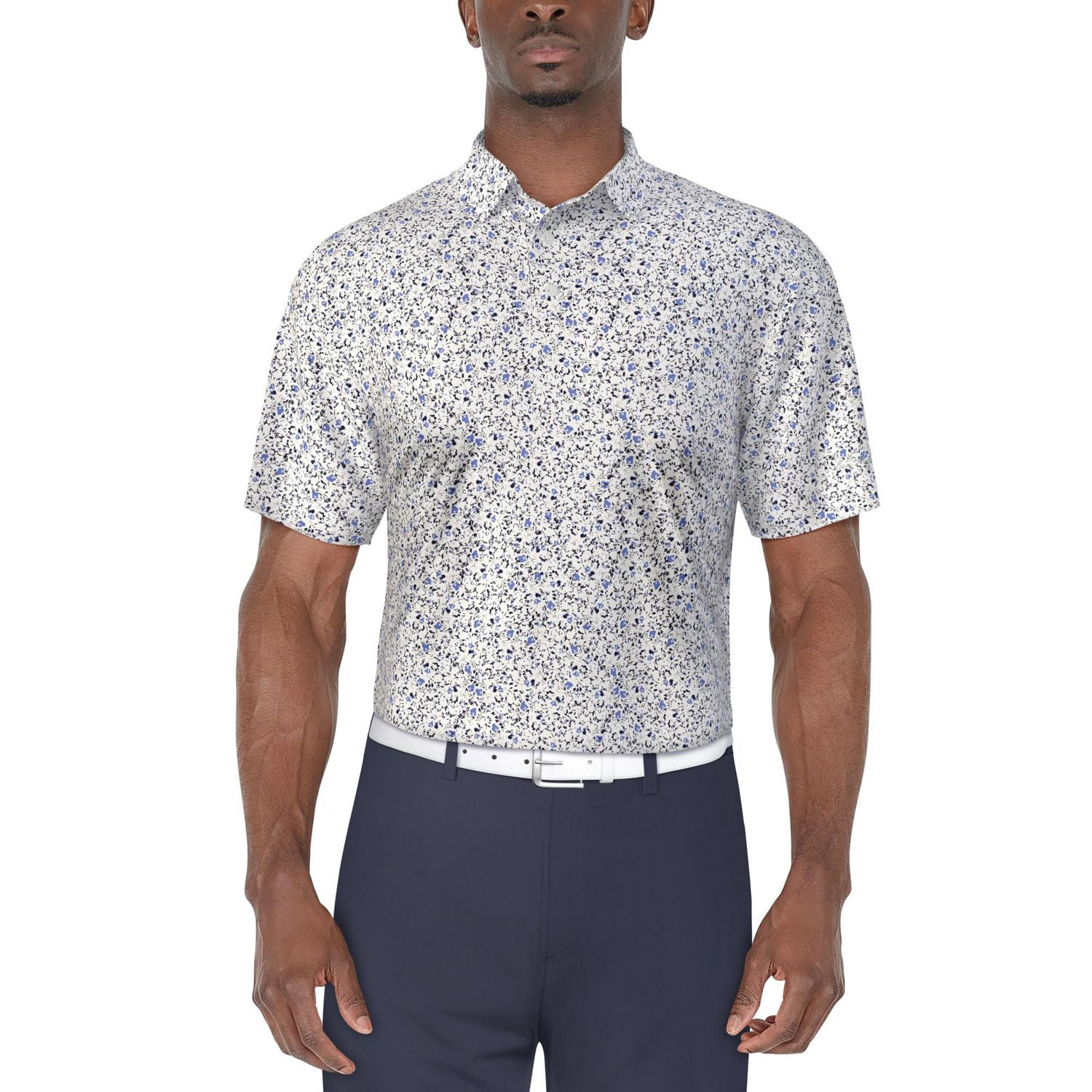 Ben Hogan Men’s Spring Flower Print Short Sleeve Golf Polo