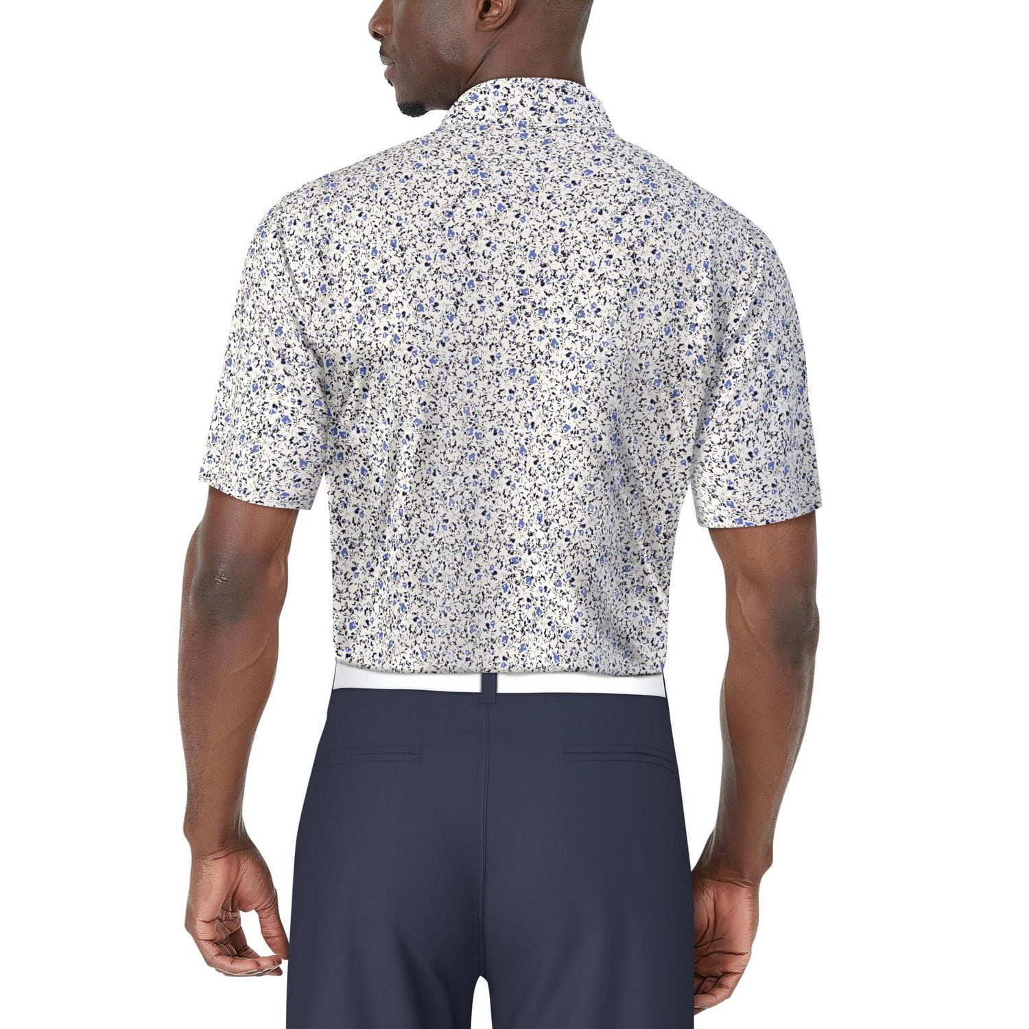 Ben Hogan Men’s Spring Flower Print Short Sleeve Golf Polo