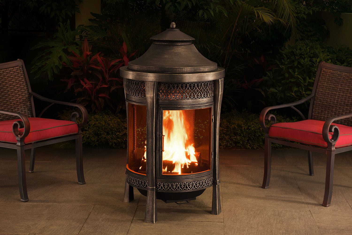 Sunjoy Brown 62" Cast Steel Outdoor Fireplace Heating Walmart Canada