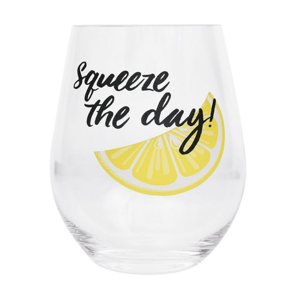 Hometrends Clear Acrylic Stemless Wine Glass Lemon Walmart Ca