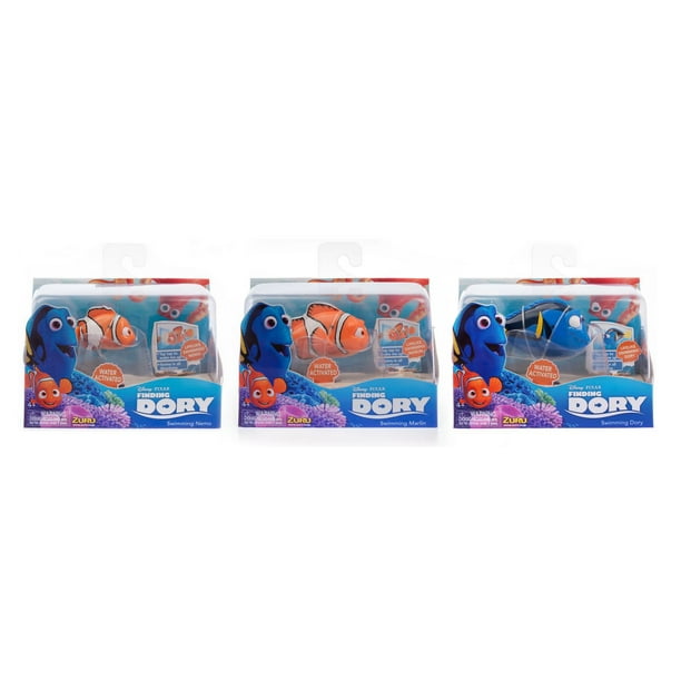 Disney Pixar Trouver Doris, assortiment de figurines nageuses robotisées : Doris, Nemo et Marlin par Zuru
