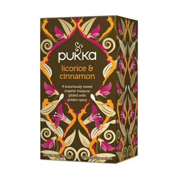 Sachets de tisane à saveur de réglisse et cannelle de Pukka Teas 20 x 40 g
