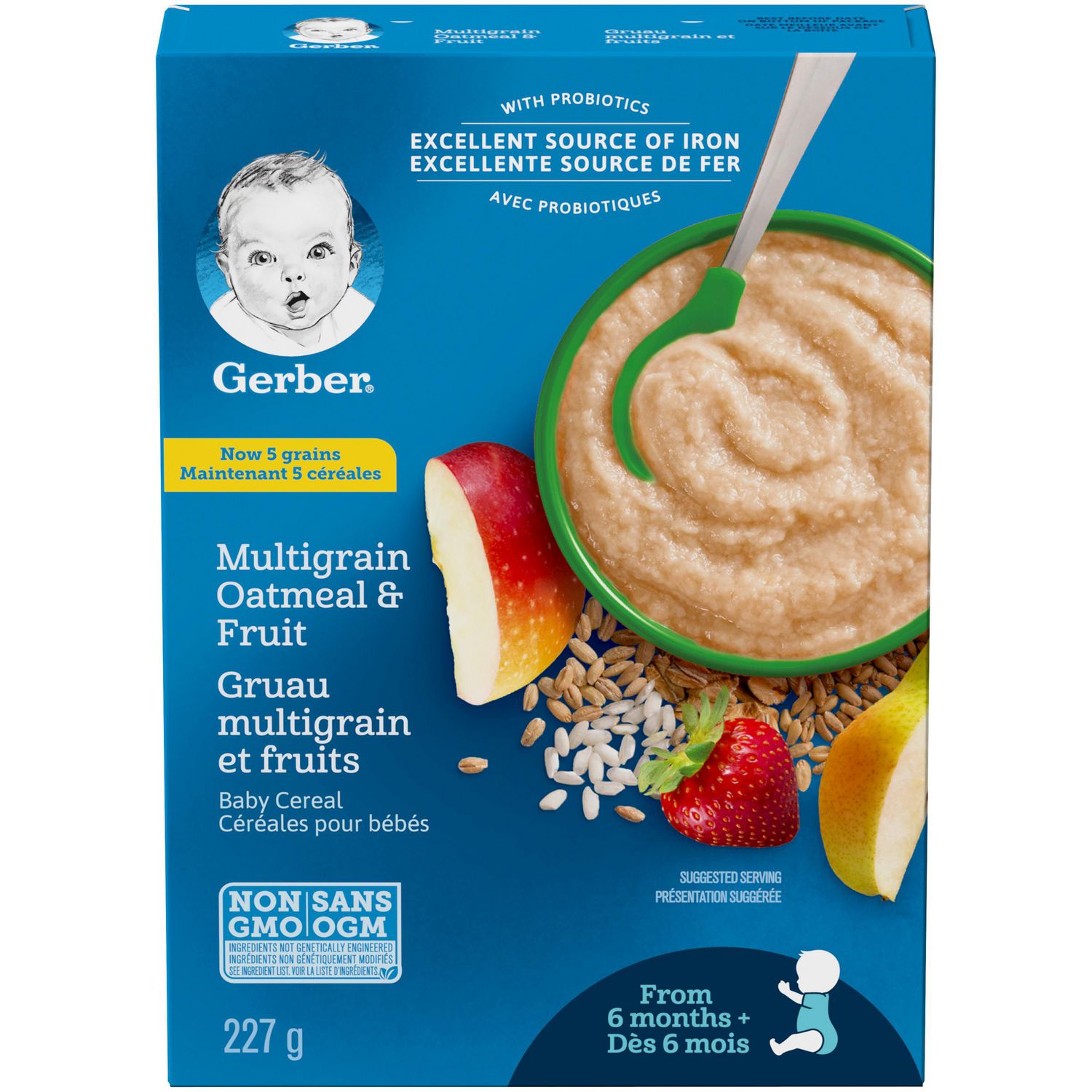GERBER® Stage 2 Multigrain Oatmeal & Fruit Baby Cereal 227 g | Walmart