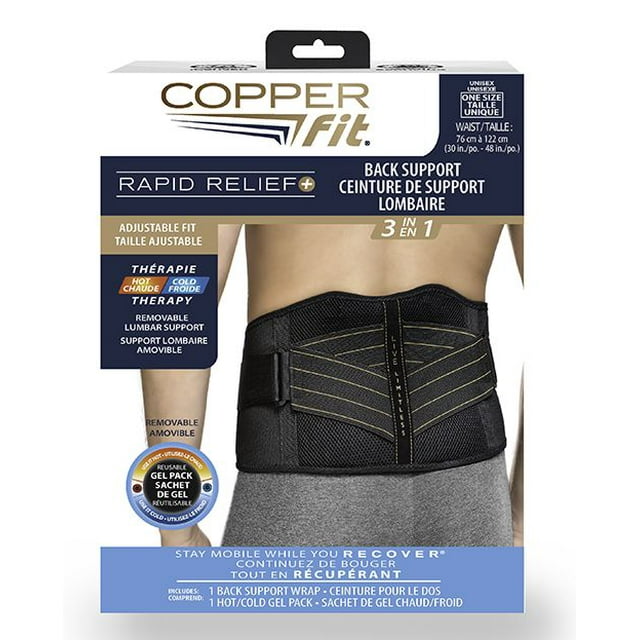 Copper Fit Rapid Relief Back Support Brace with Hot/Cold Therapy