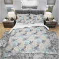 thumbnail image 1 of Designart Blue and Beige Triangular Geometry Modern & Contemporary Duvet Cover Set, 1 of 1