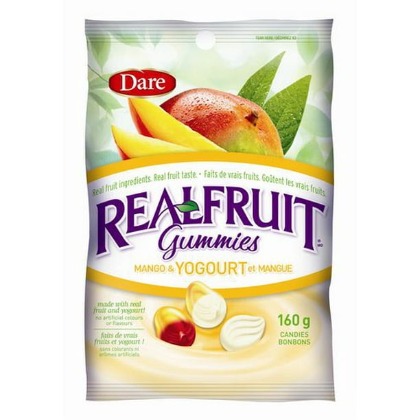 Gelées yogourt et mangue RealFruit Gummies de Dare 160 g