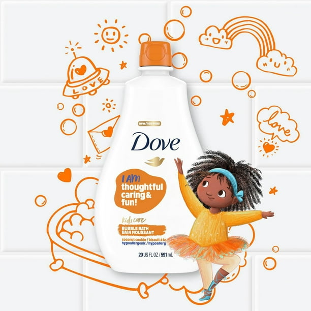 Dove Bain Moussant pour enfants Kids Care Biscuit à la Noix de Coco formule  hypoallergénique - 591 ml