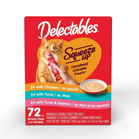 Delectables™ Chicken, Tuna, Tuna/Salmon Squeeze Up™ Cat Treats 72pk, 14g x 72pk