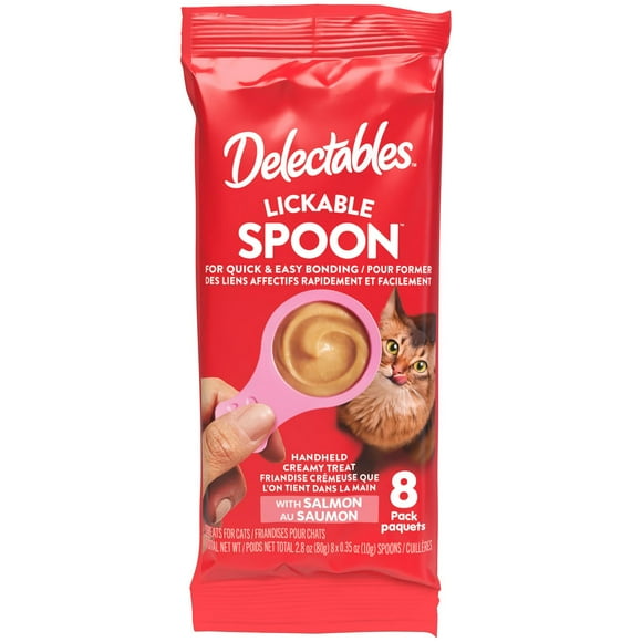 Delectables Lickable Spoon Salmon 8pk, 8x10g Spoon Cat Treats