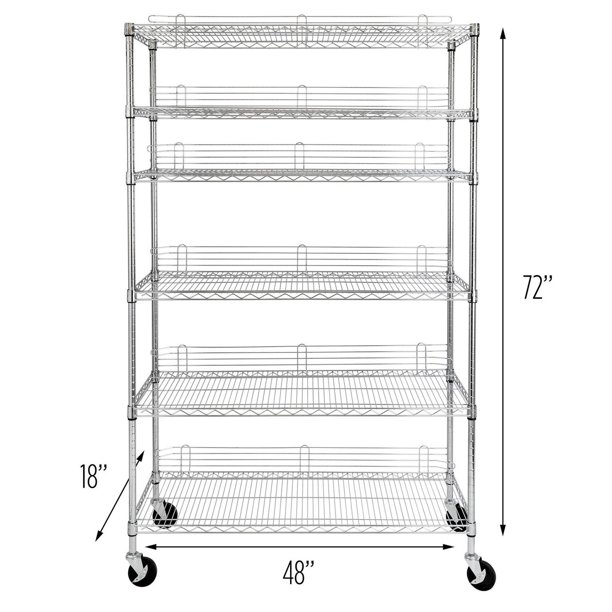 Honey Can Do 6Tier Nsf Rated 18x48x72" Shelf with 600 Pound Capacity