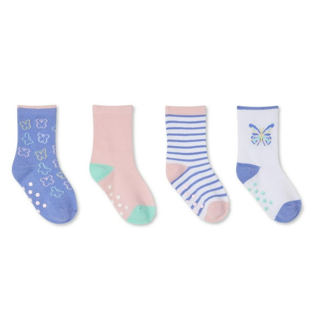 Infant Crew Socks with Grippers 4Pack Walmart.ca