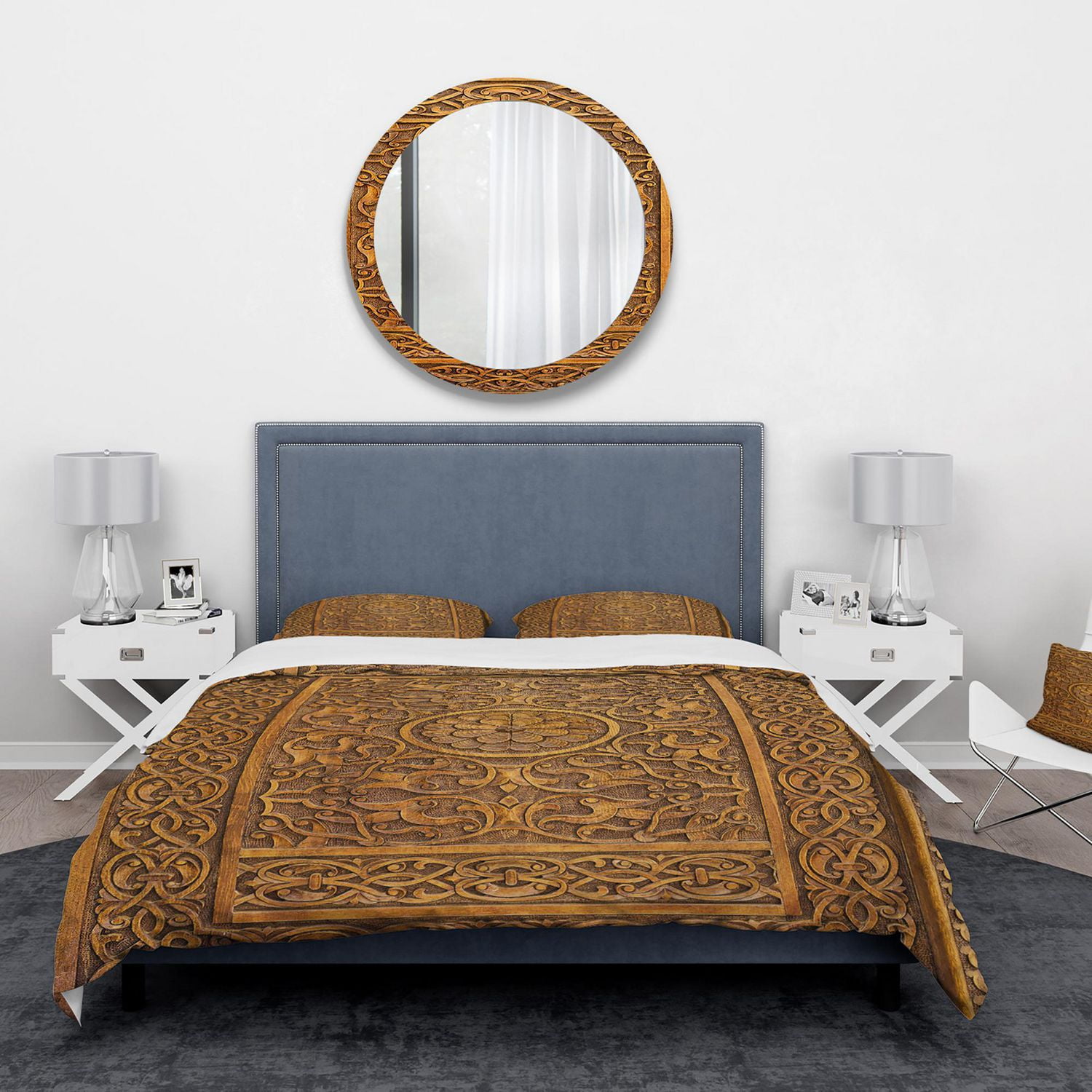 Designart Old Carved Wooden Door Vintage Duvet Cover Set Walmart Canada