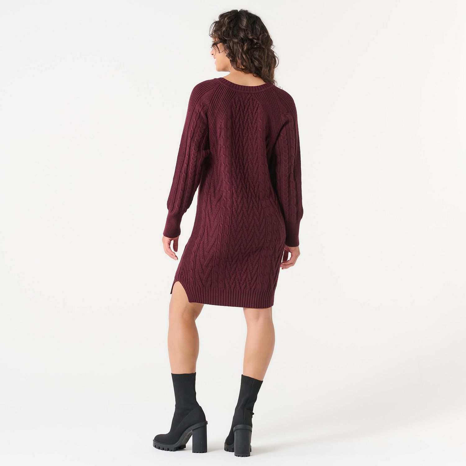 No Boundaries Women's Eyelash Sweater Dress