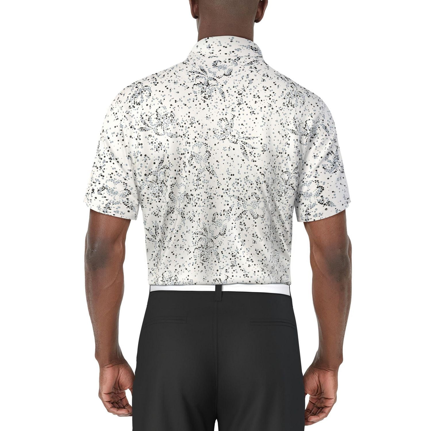 PGA Tour Course Essentials Men's Clustered Confetti Print Short Sleeve Polo Shirt
