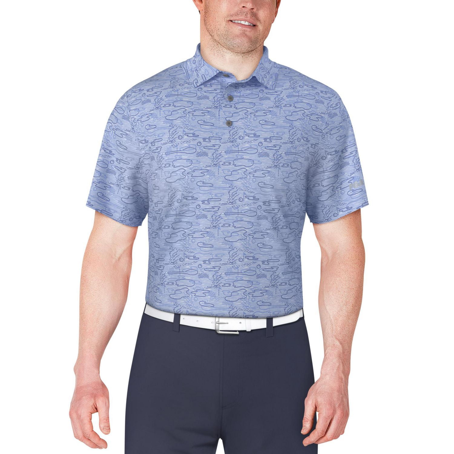 227【BRIEFING 】 B TOUR POLO RELAXED FIT Mens Fine Line Ventilated Stripe Golf Polo Shirt | Callaway