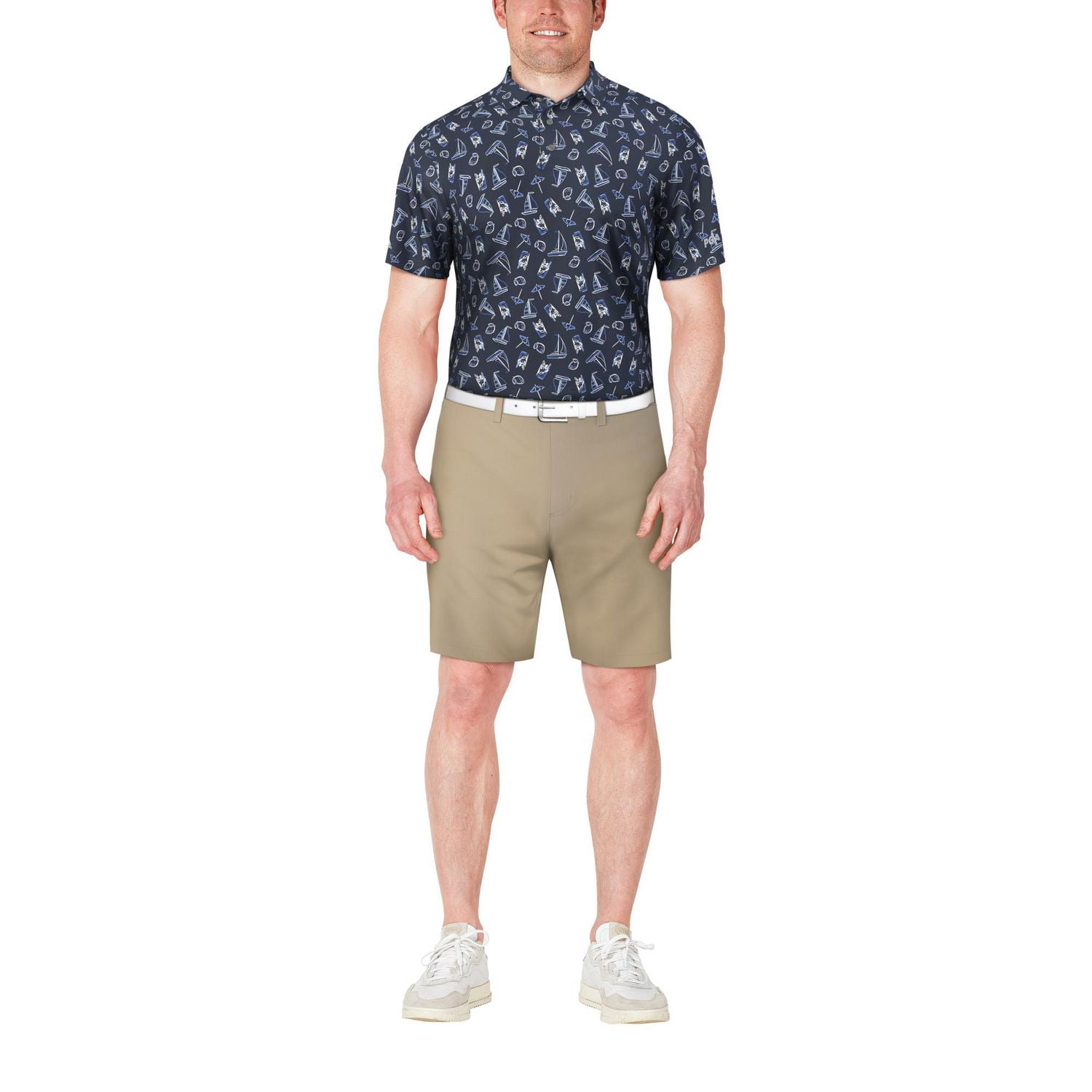 PGA TOUR Course Essentials Polo à imprimé conversationnel pour hommes