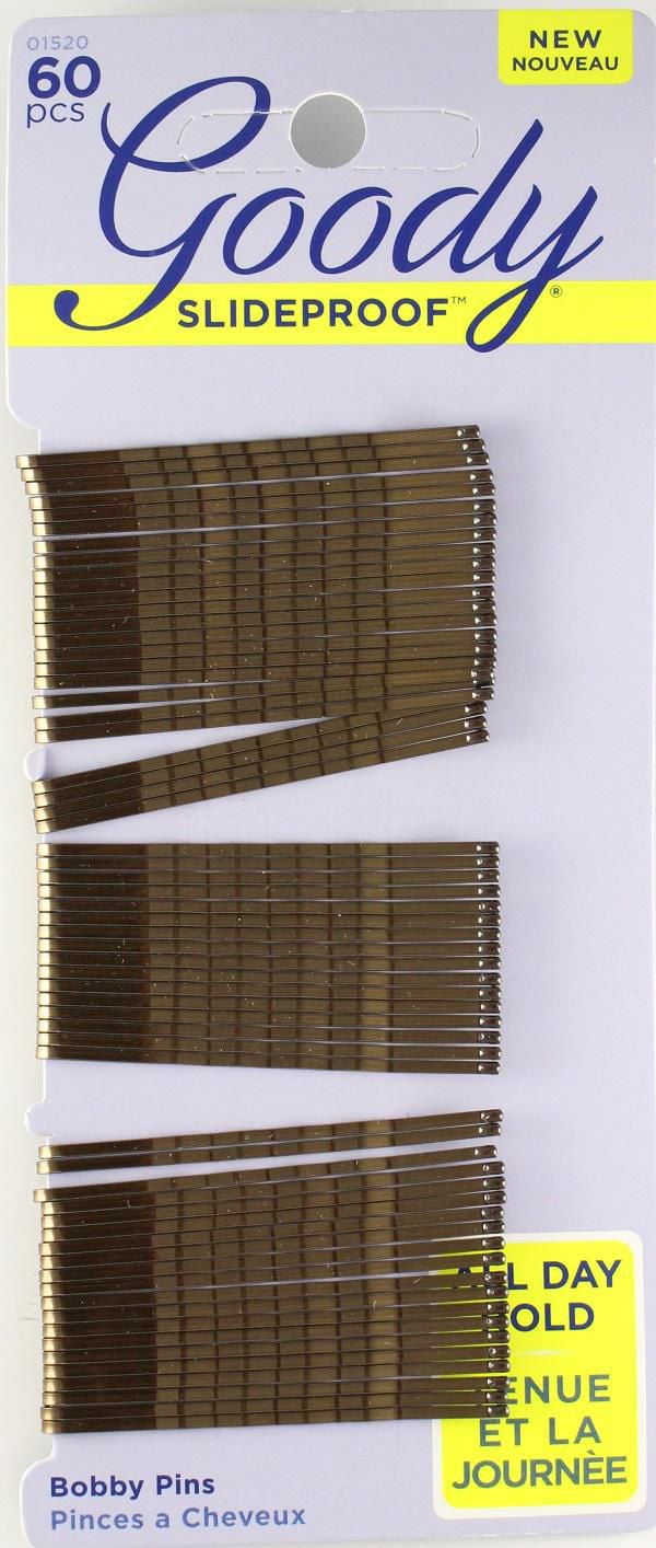 Goody Ouchless Bobby Pins Slide Proof Brown Hair Pins 60 Ct