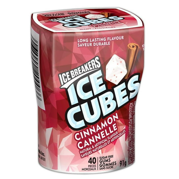 ICE BREAKERS ICE CUBES Cinnamon Sugar Free Gum, 40 pieces