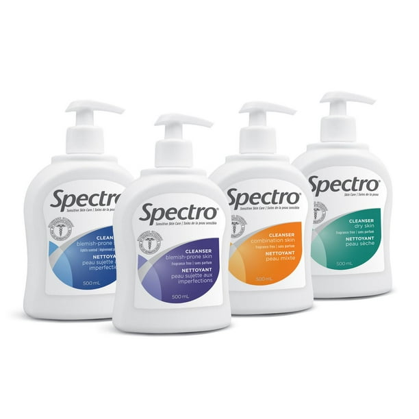 Spectro Facial Cleanser for Blemish Prone Skin, Fragrance and Dye Free,  Pump Dispenser, 500 ml Fragrance Free 