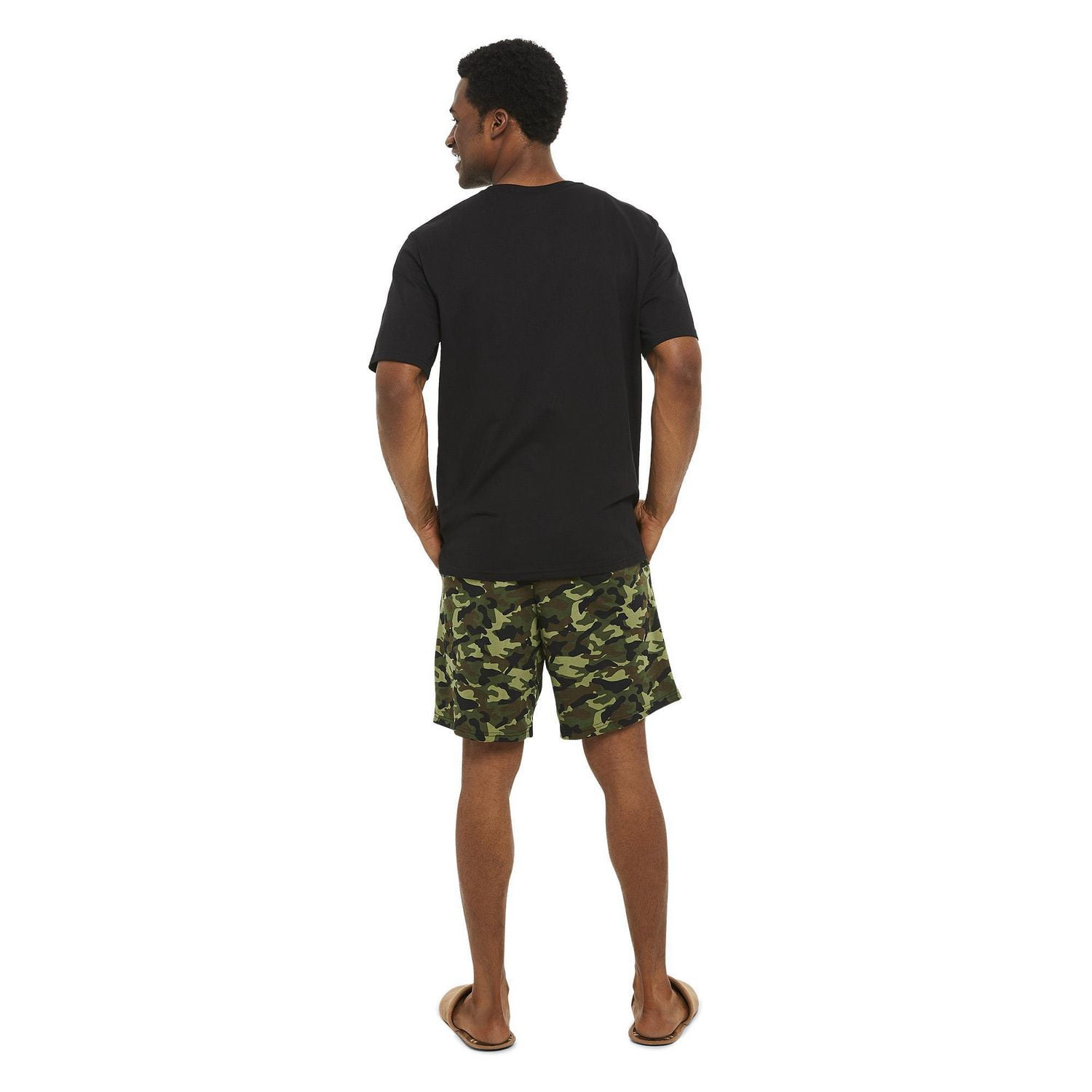 George Men's Henley and Short Pajamas 2-Piece Set