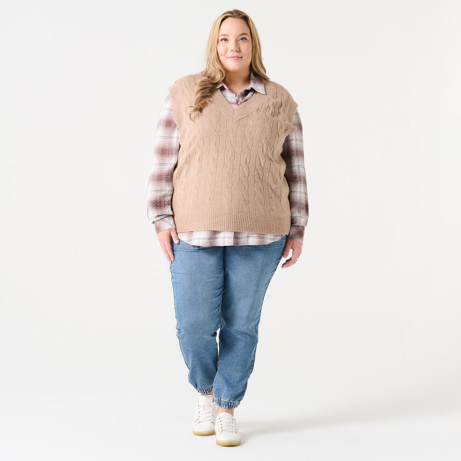 DV Gilet pull en tricot de câble