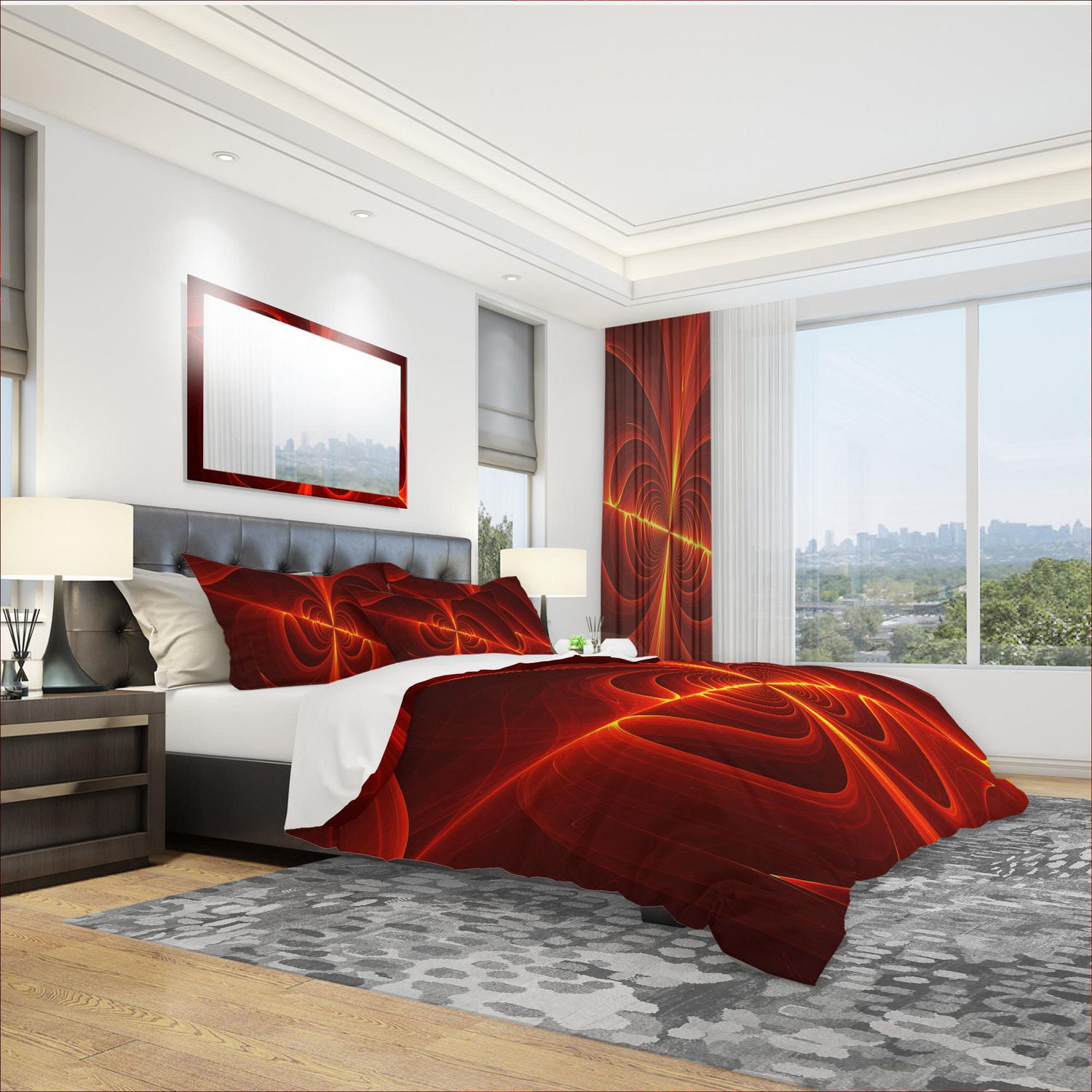 Designart Red Laser Modern & Contemporary Duvet Cover Set Walmart Canada