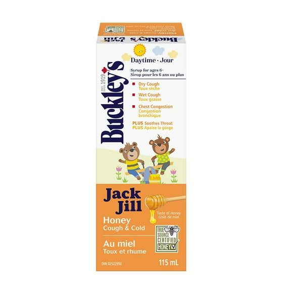 BUCKLEY'S JACK & JILL Honey Cough & Cold Syrup for Kids, 115ml
