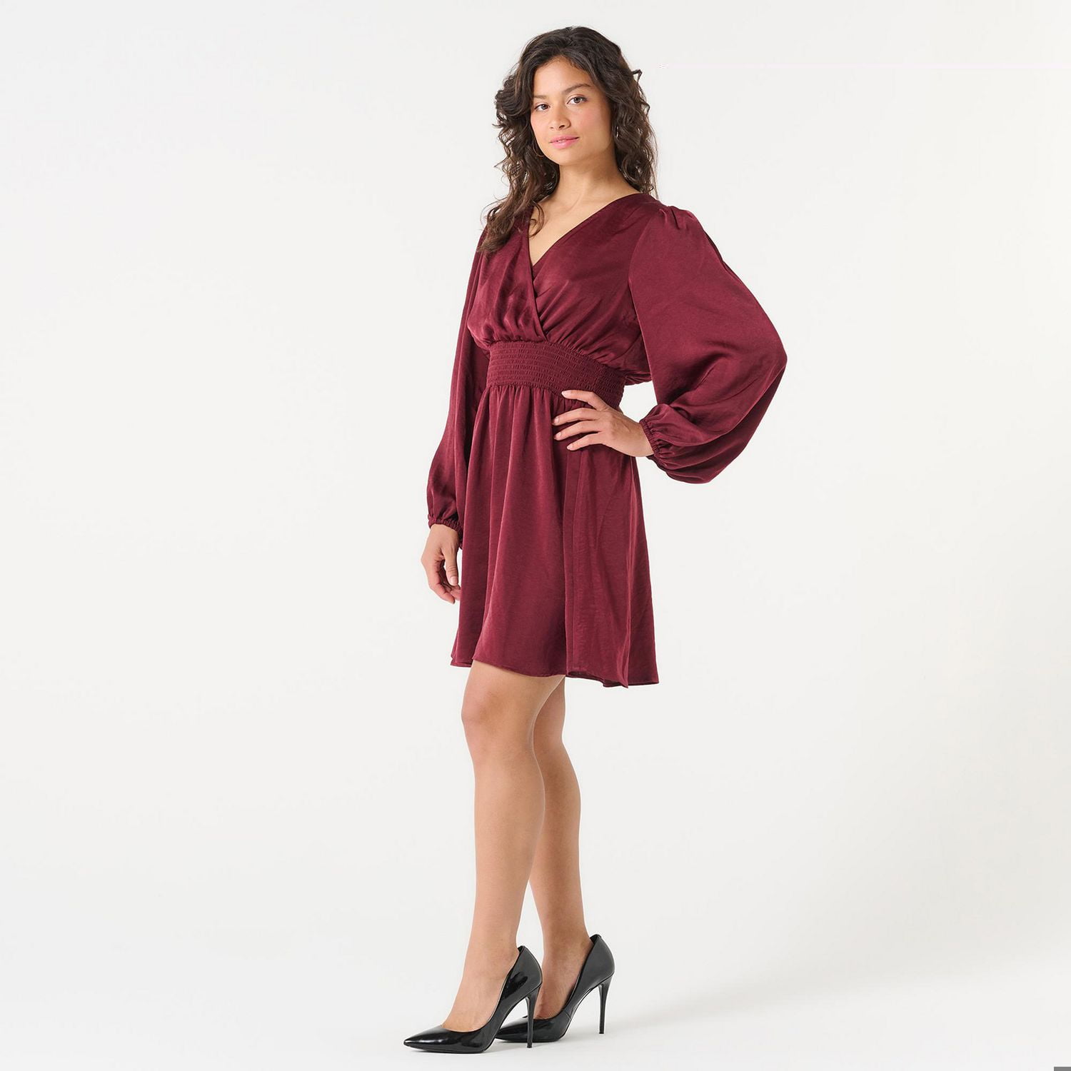 DV SATIN CROSS OVER DRESS