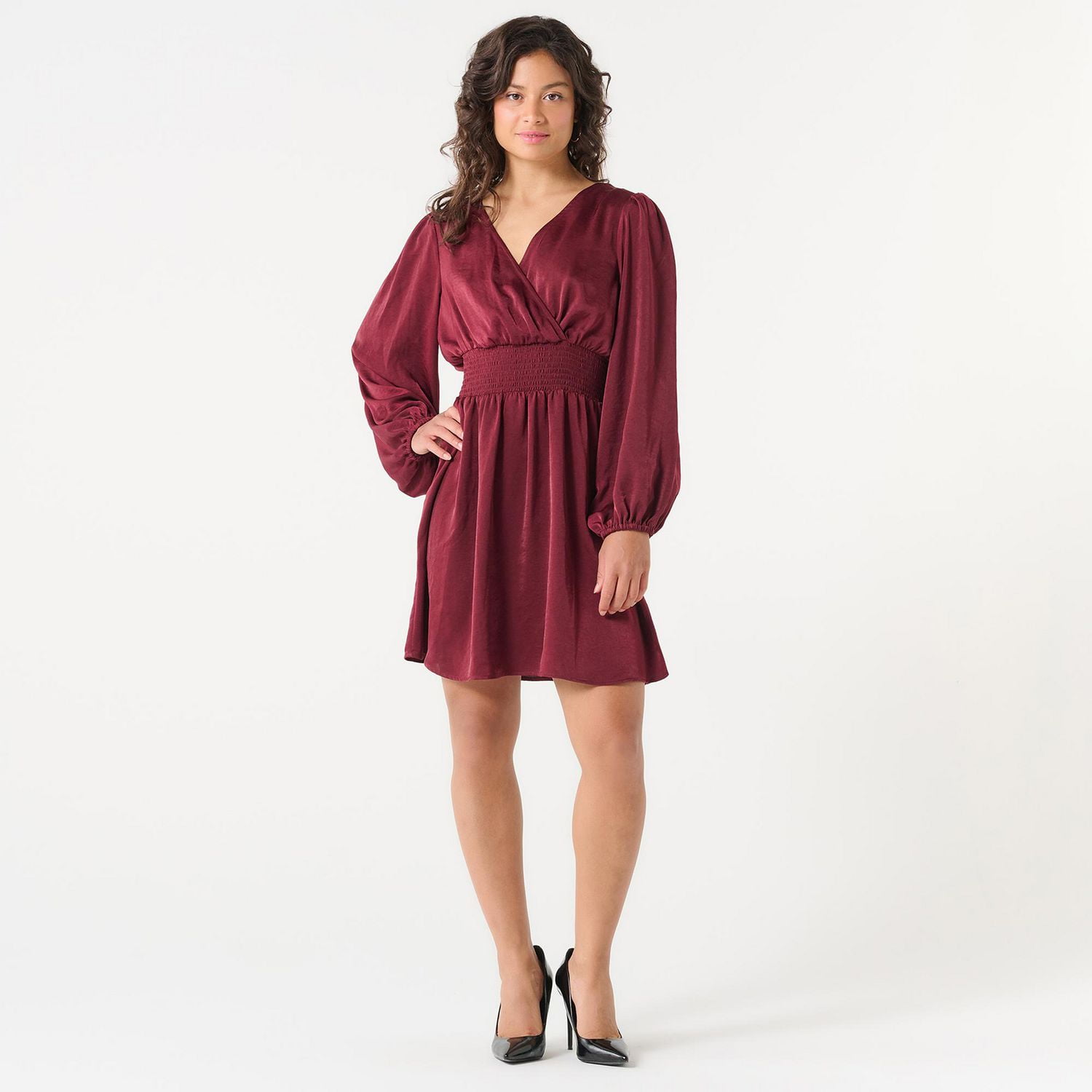 DV SATIN CROSS OVER DRESS