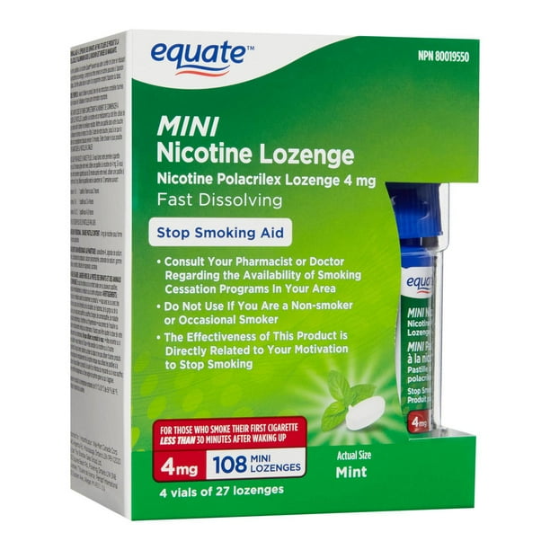 Equate Mini Nicotine Lozenge 4mg, 108ct 4mg Walmart.ca