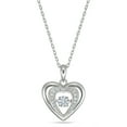 thumbnail image 1 of Quintessential Sterling Silver Dancing Stone Heart Pendant on 18" chain, 1 of 4