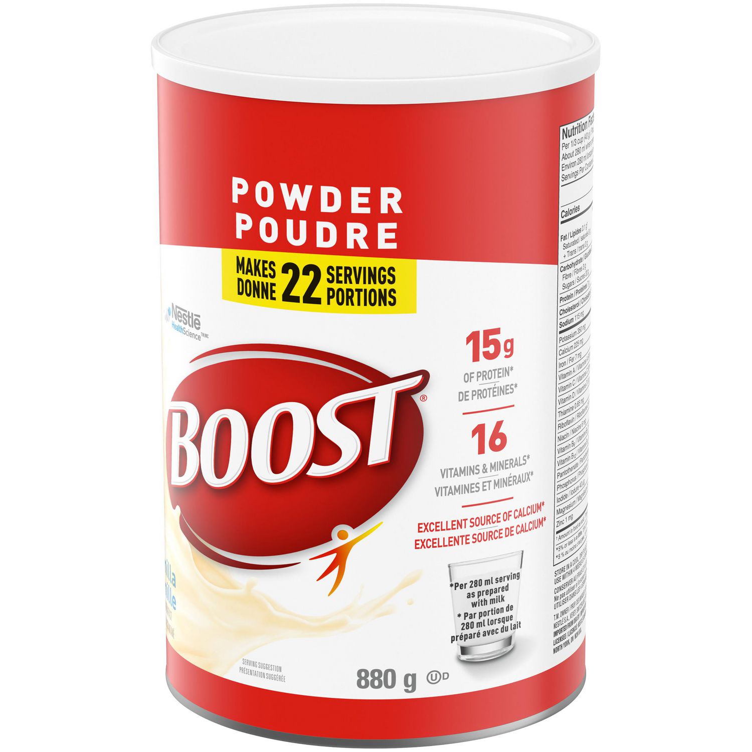 BOOST Nutritional Powder Instant Breakfast Drink Mix Vanilla 880 g  Canister, 880 GR 