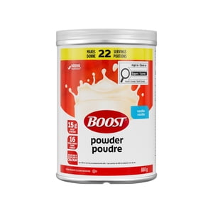 BOOST Poudre de petit-déjeuner instantanée, Vanille, Mélange à boire avec des protéines, Fibre & Calcium