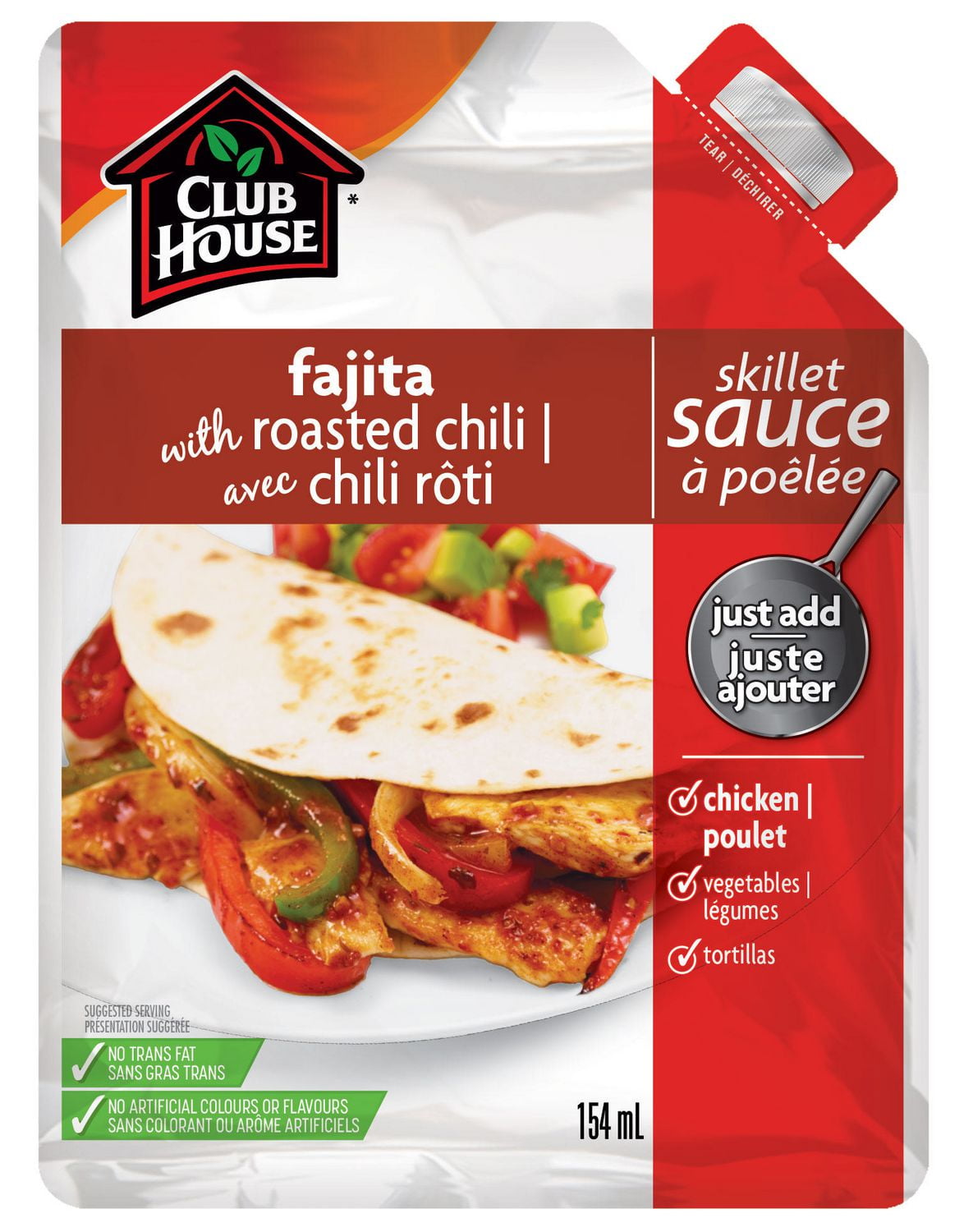 Club House Fajita with Roasted Chili Skillet Sauce Walmart Canada