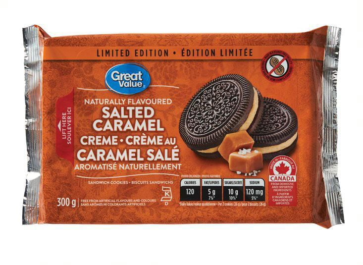 Great Value Salted Caramel Creme Sandwich Cookies Walmart Canada