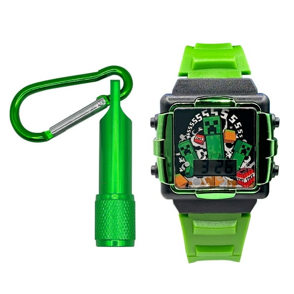 Minecraft Digital Flashing Watch with Flashlight Set