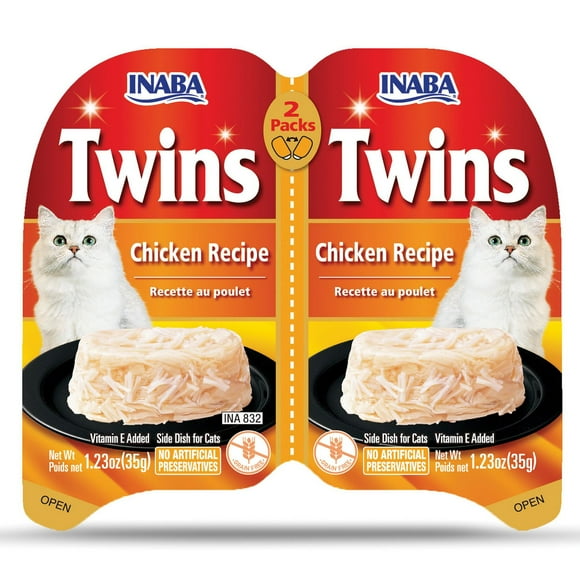 Inaba Twins pour chat, recette de poulet, vitamine E ajouté 70g - Chacun : 2x35g tasses